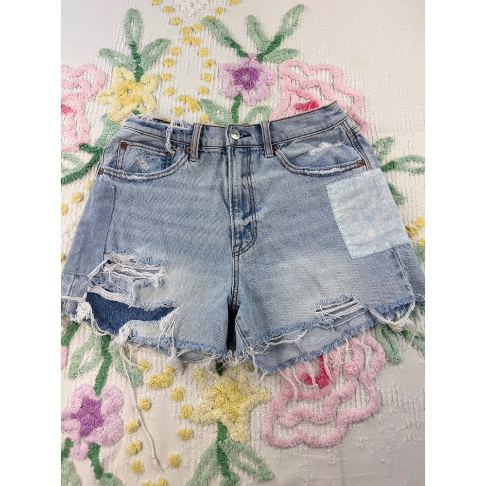 American Eagle Outfitters Distressed Patchwork Denim Shorts Women Size‎ 6